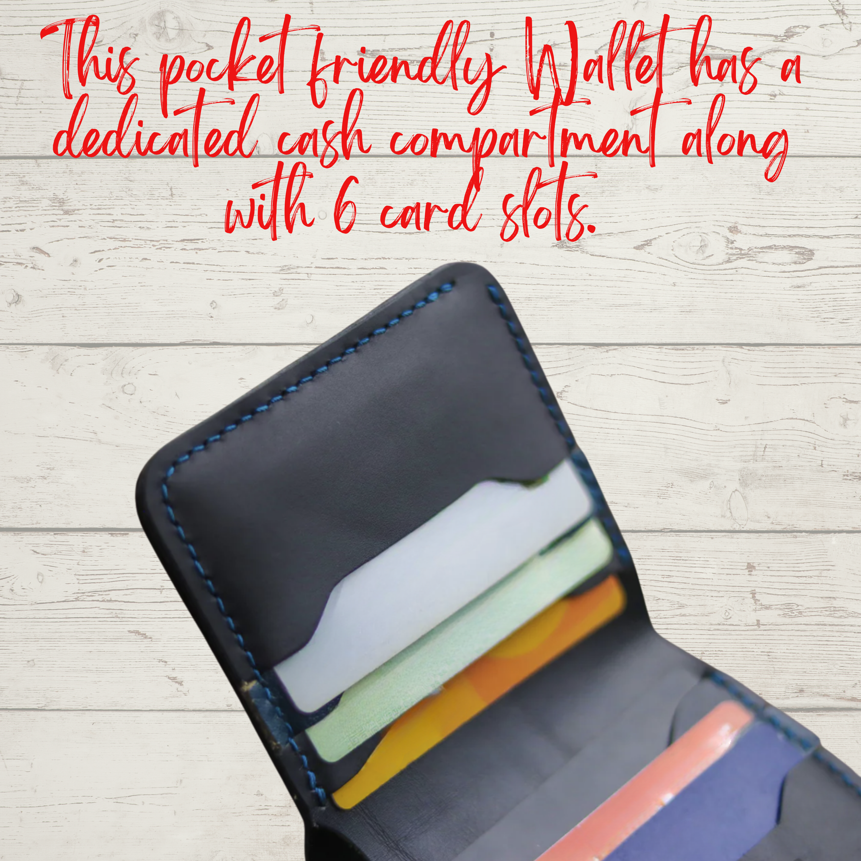 Trident Full Grain Leather Handmade  Wallet